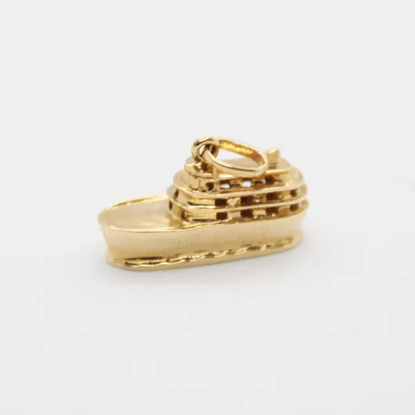 14K Gold British Columbia Ferry Charm Pendant 3.8g