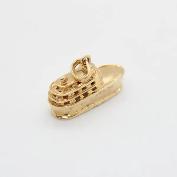14K Gold British Columbia Ferry Charm Pendant 3.8g
