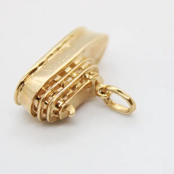 14K Gold British Columbia Ferry Charm Pendant 3.8g