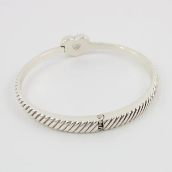 Brighton Celestia Heart Hinged Bangle Bracelet Silver Tone