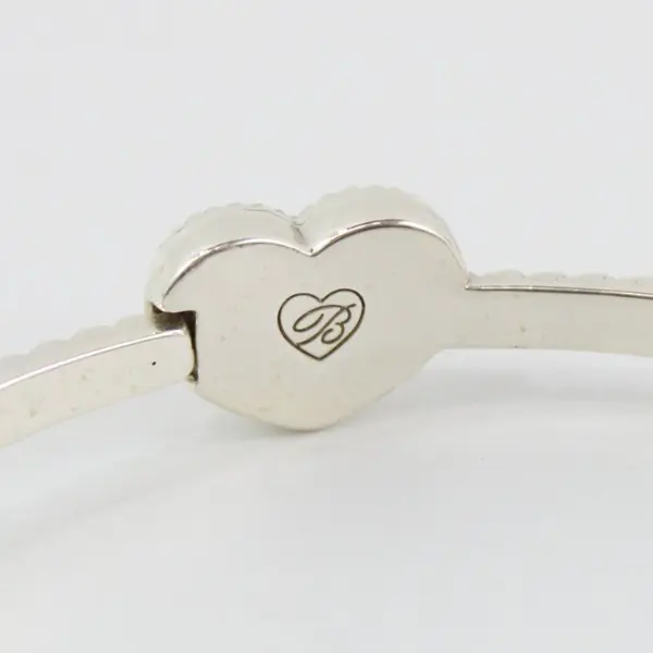 Brighton Celestia Heart Hinged Bangle Bracelet Silver Tone