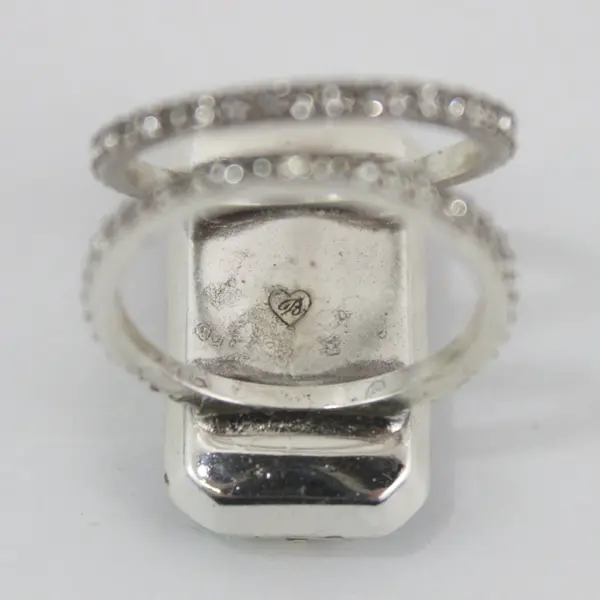 Brighton Multicolor Crystal Silver-Tone Statement Ring Size 8.5