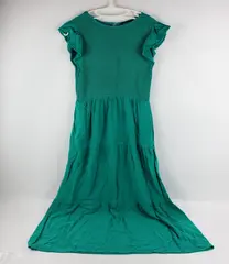 Zesica Women's Medium Teal Green Smocked A-Line Maxi Dress