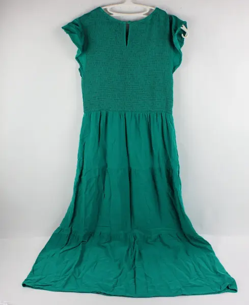 Zesica Women's Medium Teal Green Smocked A-Line Maxi Dress