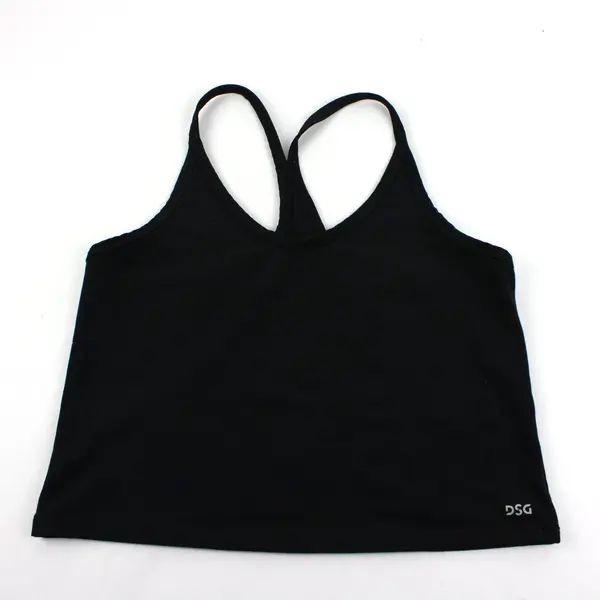 DSG Women's Cropped Athletic Tank Top Black Small Workout Activewear