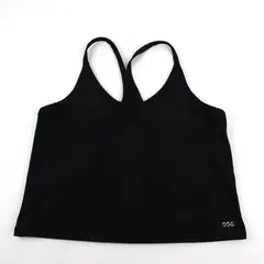 DSG Women's Cropped Athletic Tank Top Black Small Workout Activewear