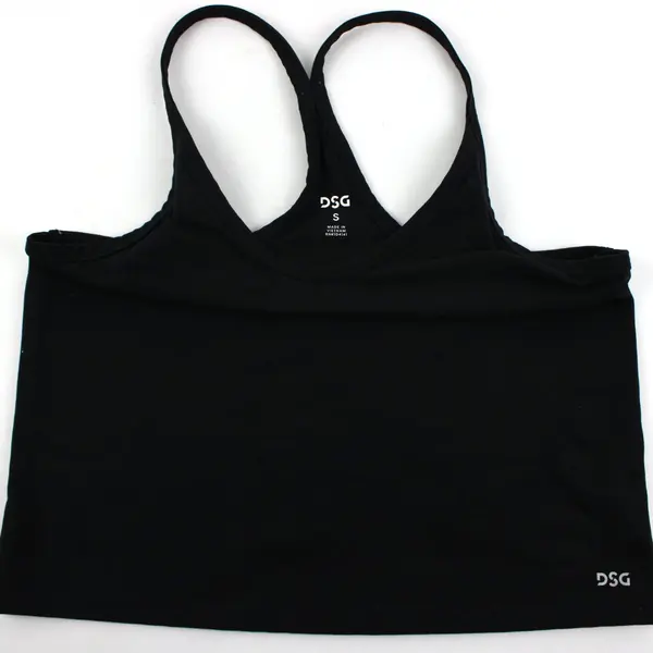 DSG Women's Cropped Athletic Tank Top Black Small Workout Activewear