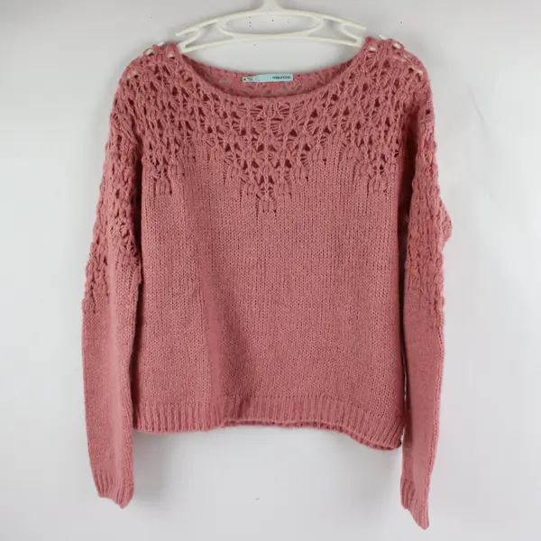 Maurices Women's Medium Pink Acrylic Knit Cropped Sweater