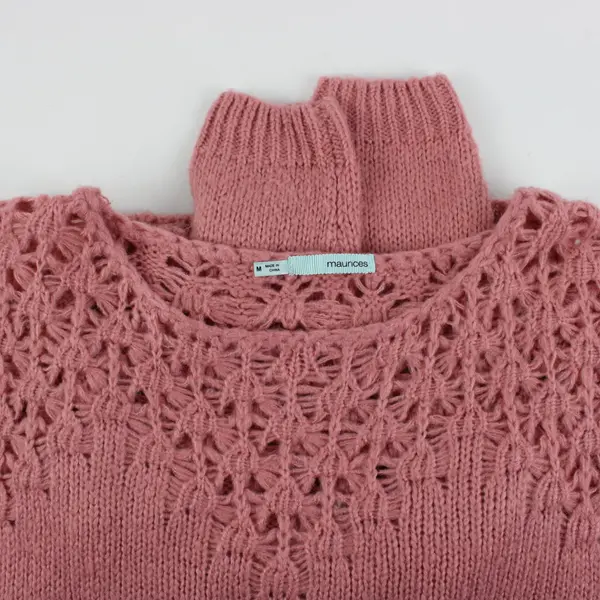 Maurices Women's Medium Pink Acrylic Knit Cropped Sweater