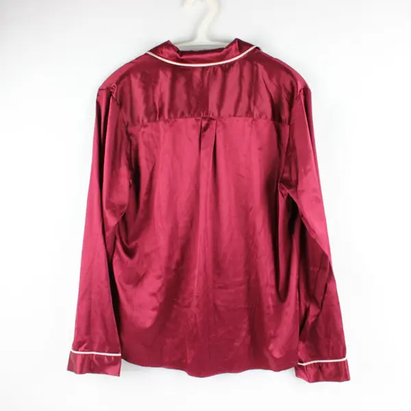 Stars Above Women's Medium Maroon Satin 2-Piece Pajama Set Sleepwear
