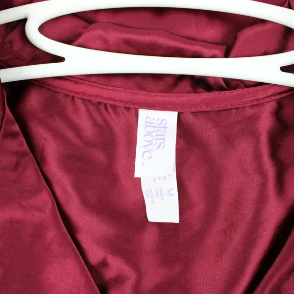 Stars Above Women's Medium Maroon Satin 2-Piece Pajama Set Sleepwear