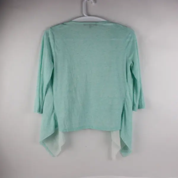 Brixon Ivy Women's Medium Light Blue White 3/4-Sleeve Layered Shrug