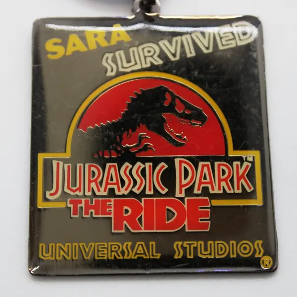 Universal Studios Jurassic Park The Ride Sarah Survived Keychain