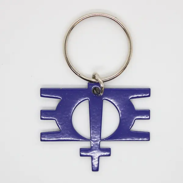 Melissa Etheridge Blue Metal Logo Keychain Split Ring Music Merch