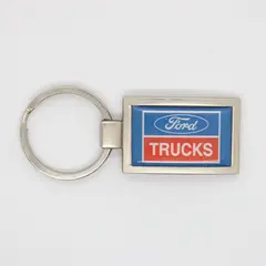Ford Trucks Blue Red Emblem Metal Keychain Key Ring