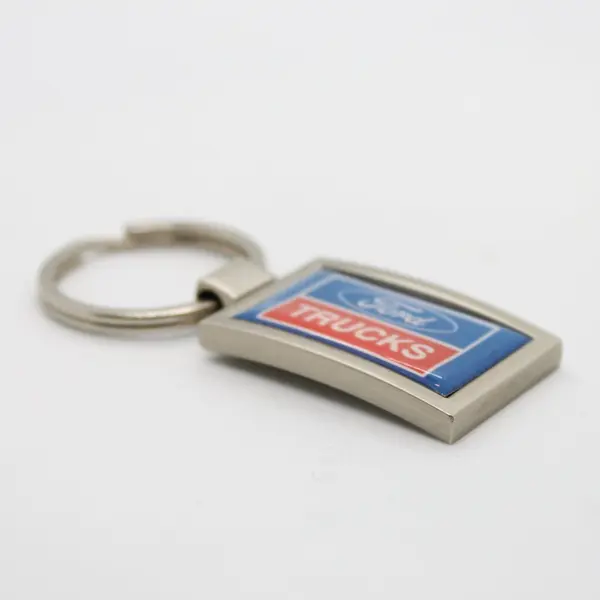 Ford Trucks Blue Red Emblem Metal Keychain Key Ring