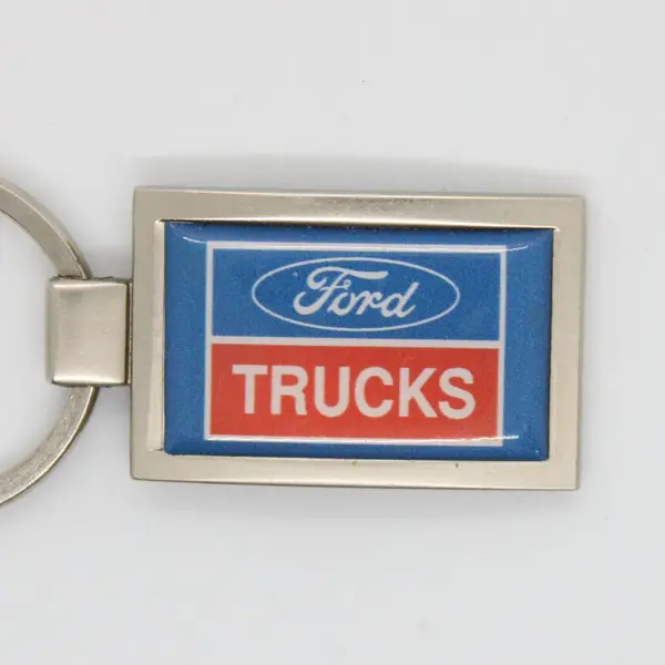 Ford Trucks Blue Red Emblem Metal Keychain Key Ring