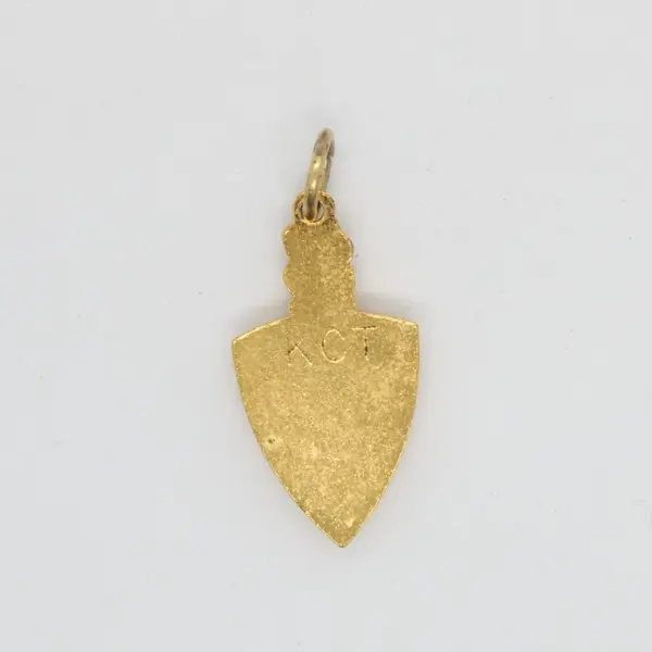 Jostens Senior Key Charm Pendant Gold-Tone Shield