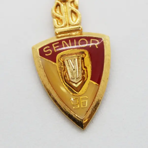 Jostens Senior Key Charm Pendant Gold-Tone Shield