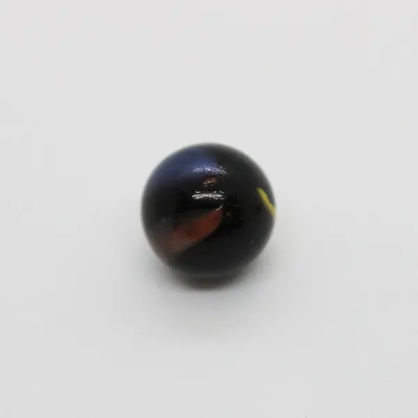 Vacor Black Panther 5/8" Glass Marbles Pair Yellow Blue Swirl