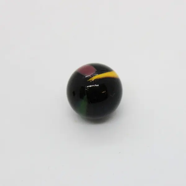 Vacor Black Panther 5/8" Glass Marbles Pair Yellow Blue Swirl