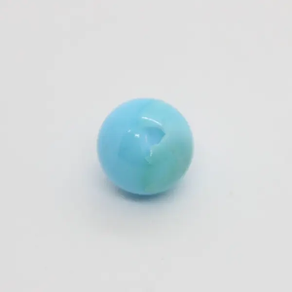 Lot of 5 Light Blue White Swirl Slag Glass Marbles 16mm One Chipped