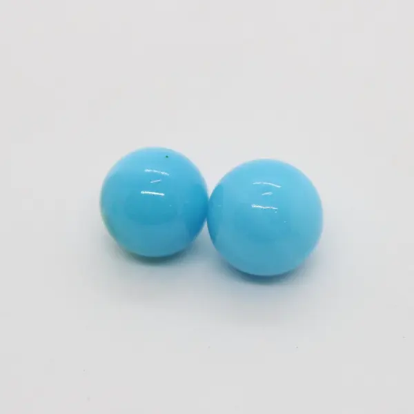 Lot of 5 Light Blue White Swirl Slag Glass Marbles 16mm One Chipped