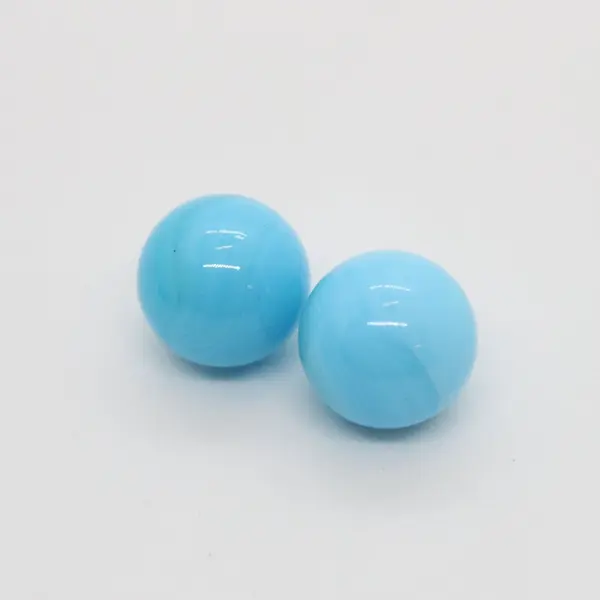 Lot of 5 Light Blue White Swirl Slag Glass Marbles 16mm One Chipped