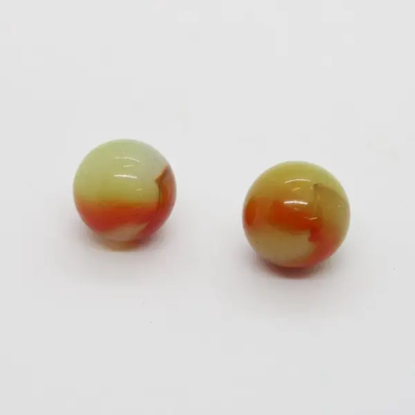 Lot of 2 Peltier Akro Agate 5/8in Red White Yellow Swirl Marble 1940’s