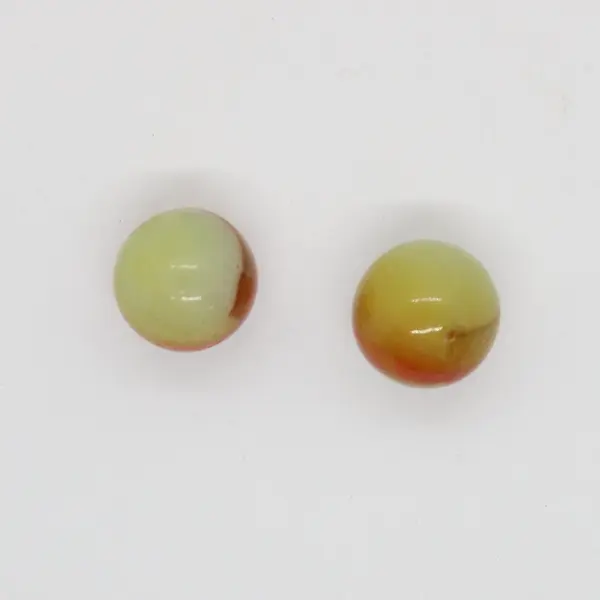Lot of 2 Peltier Akro Agate 5/8in Red White Yellow Swirl Marble 1940’s