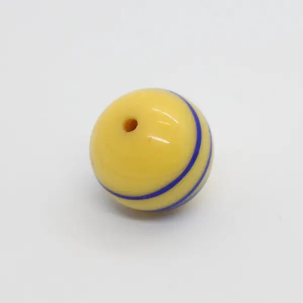Lot of 10 Vintage Yellow Blue Swirl Wound Glass Beads