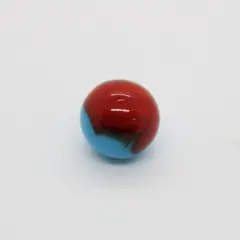 Blue Red Patch Glass Marble 3/4 Inch Collectible