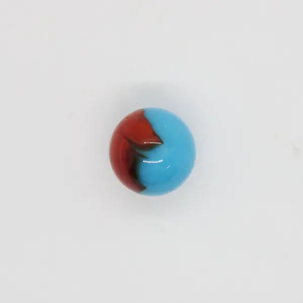 Blue Red Patch Glass Marble 3/4 Inch Collectible