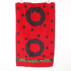 Fieldcrest Cotton Christmas Hand-Towel, red & green 