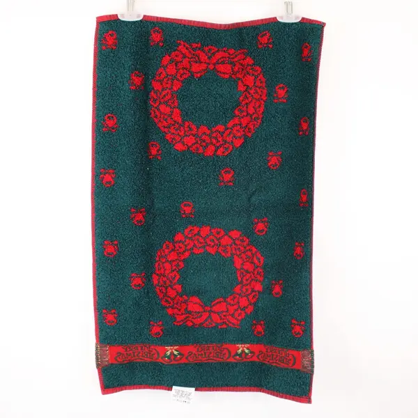 Fieldcrest Cotton Christmas Hand-Towel, red & green 