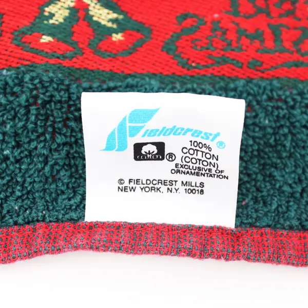 Fieldcrest Cotton Christmas Hand-Towel, red & green 