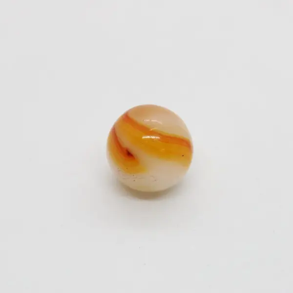 Glass Swirl Marble Yellow Orange White Akro Agate Style 0.60 in