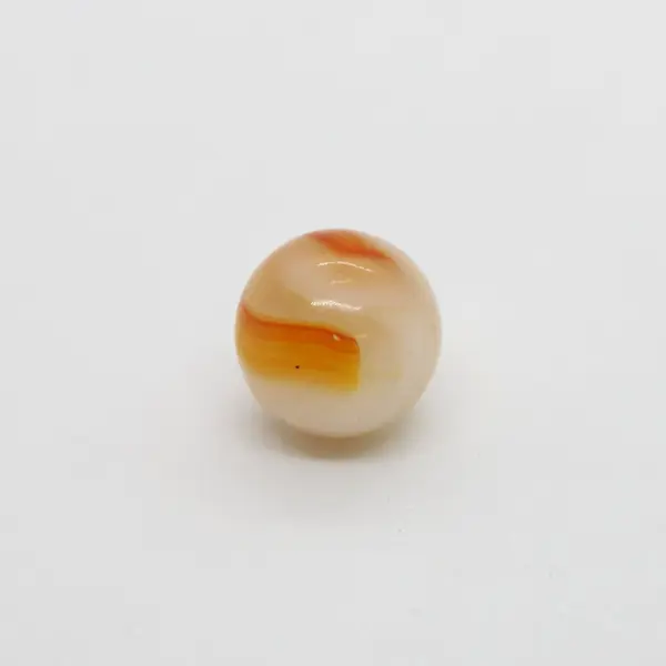 Glass Swirl Marble Yellow Orange White Akro Agate Style 0.60 in
