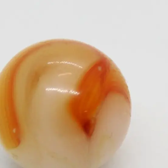 Glass Swirl Marble Yellow Orange White Akro Agate Style 0.60 in