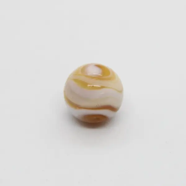 Vintage Glass Swirl Marble Amber Yellow Cream 0.6 Inch