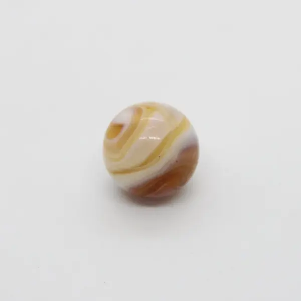 Vintage Glass Swirl Marble Amber Yellow Cream 0.6 Inch