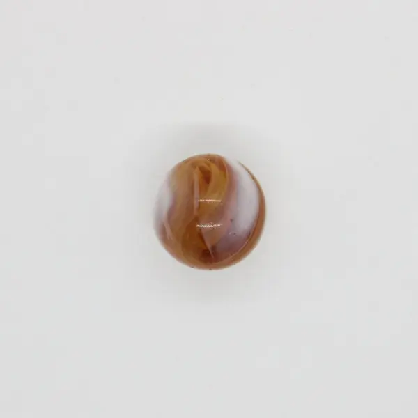 Vintage Glass Swirl Marble Amber Yellow Cream 0.6 Inch