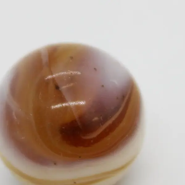 Vintage Glass Swirl Marble Amber Yellow Cream 0.6 Inch