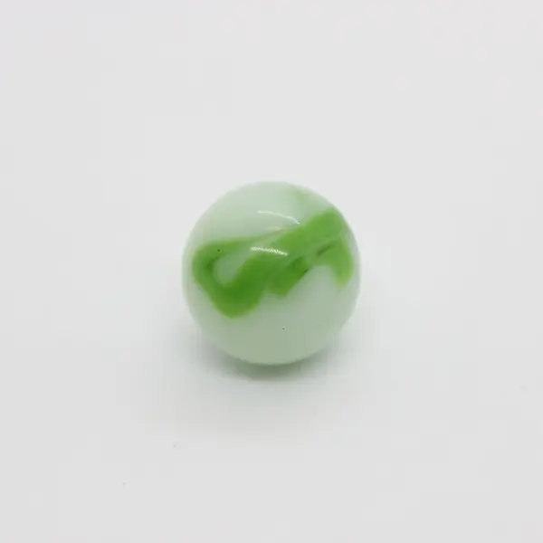 Lot of 3 Vintage Vitro Akro Agate Green White Patch Glass Marbles