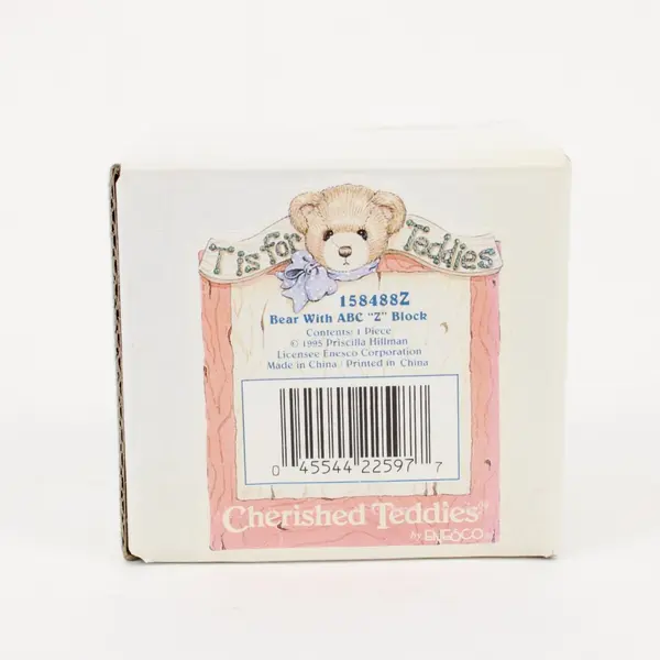 Cherished Teddies Enesco Bear ABC "Z" Block Figurine 158488Z 1995