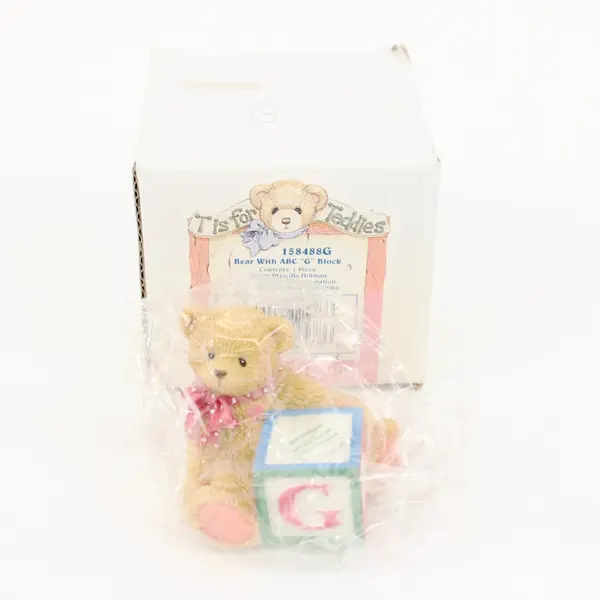Cherished Teddies Enesco Bear With ABC G Block Figurine 158488G 1995