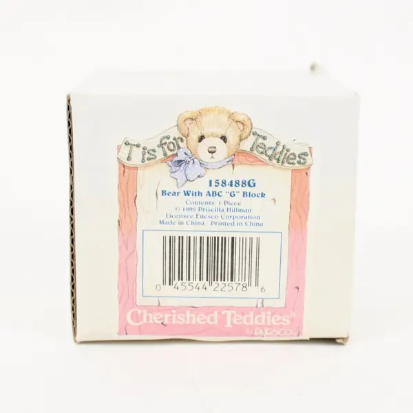 Cherished Teddies Enesco Bear With ABC G Block Figurine 158488G 1995