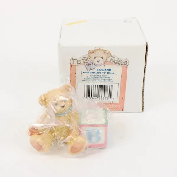 Cherished Teddies Enesco Bear ABC B Block Figurine 158488B 1995