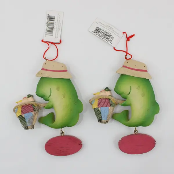 Midwest Seasons Cannon Falls Caught My Limit Frog Ornaments Pair