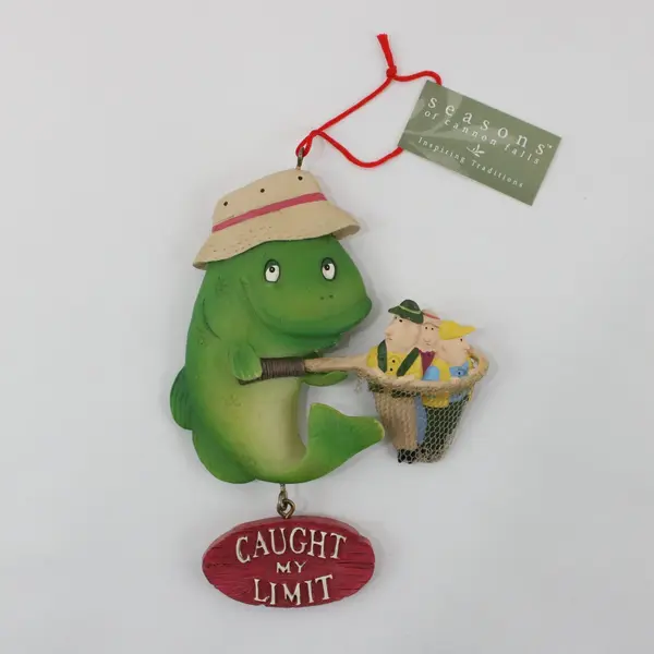 Midwest Seasons Cannon Falls Caught My Limit Frog Ornaments Pair